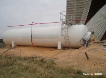 Réservoir de propane subissant une fuite (© DREAL Centre-Val de Loire)